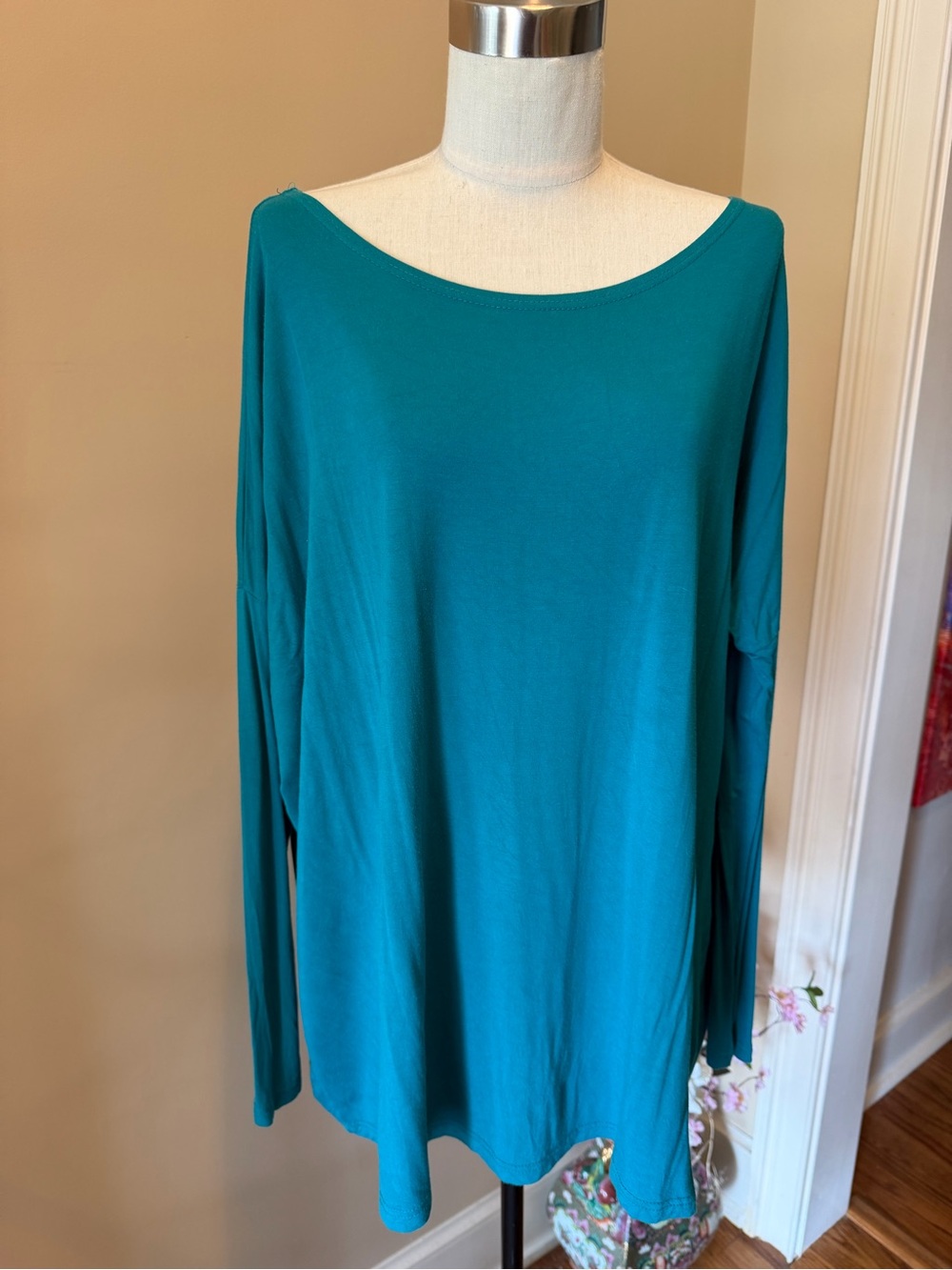 Piko 1988 Teal Boatneck Long-Sleeve Bamboo Top Boutique